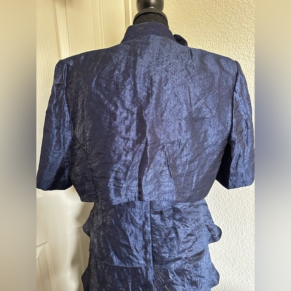 R & M Richards 2-Piece Tiered Empire Waist Dress & Cropped Jacket Set - Picture 7 of 12